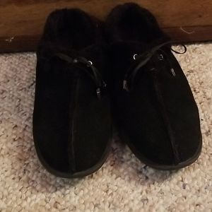 Cute little black fuzzy slides